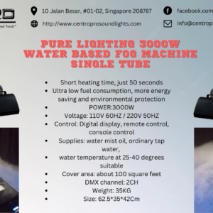 Centro Pro 3000W Waterbase Low Fog Machine with Single Tube