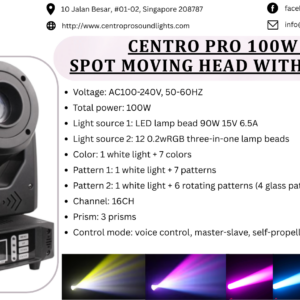 Centro Pro 100W LED Spot Moving Head with LED Strip