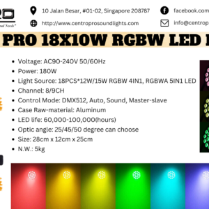 Centro Pro 18 x 10W RGBW LED Par Can
