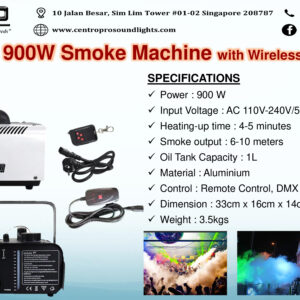 Centro Pro 900W Smoke Machine with Wireless Remote Control