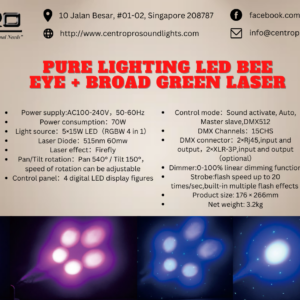 Pure Lighting Led Bee Eye + Broad Green Laser