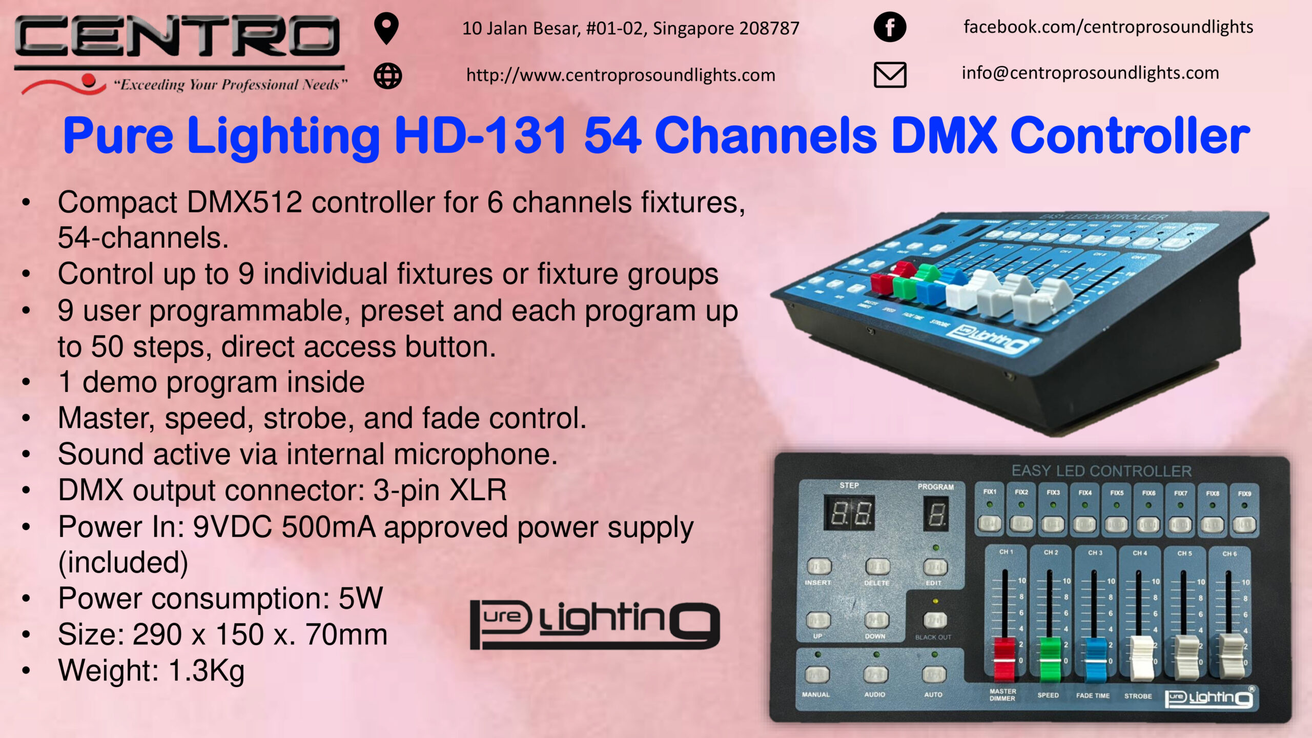 Pure Lighting HD-131 54 Channels DMX Controller