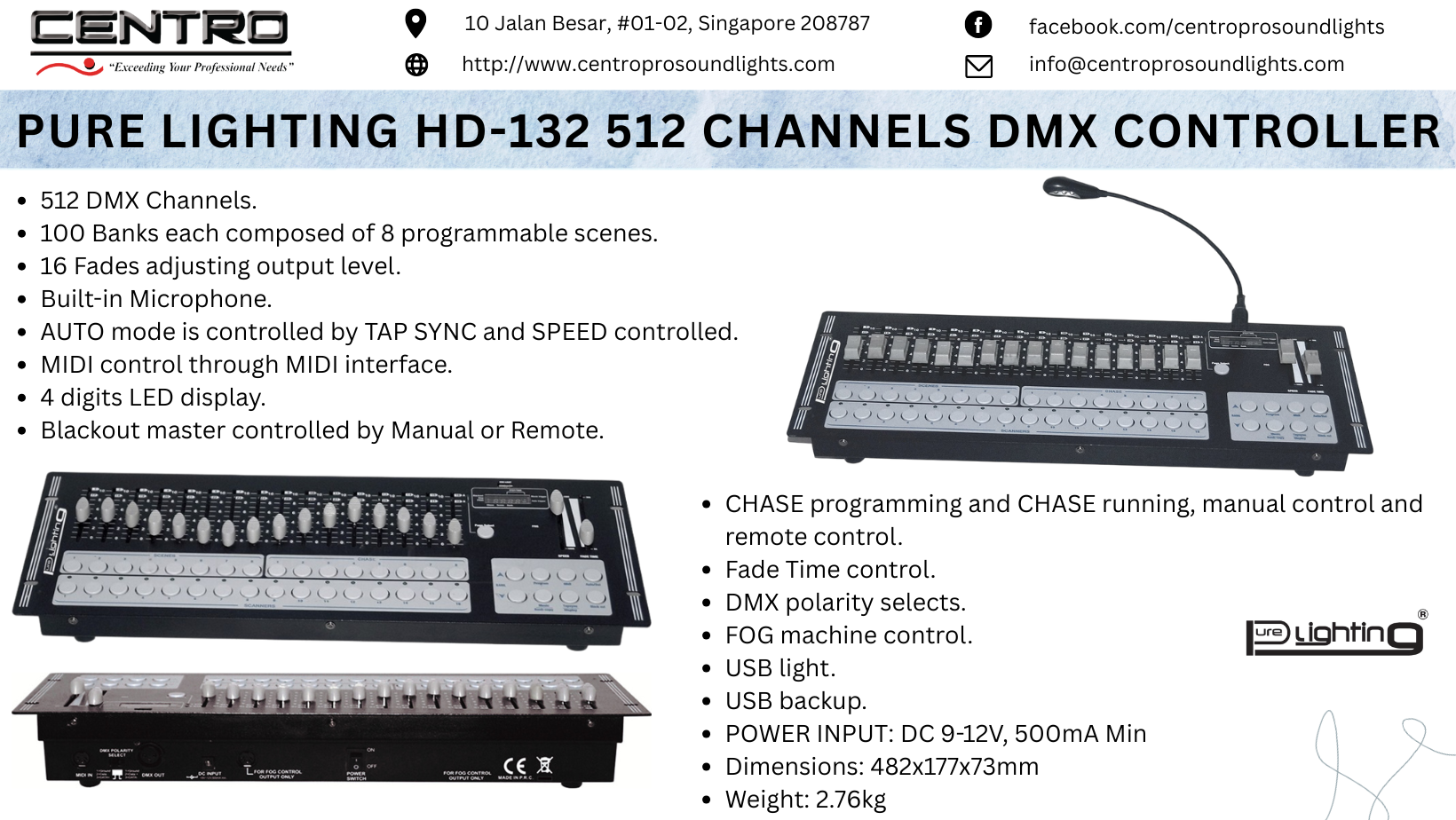 Pure lighting HD-132 512 Channels DMX Controller
