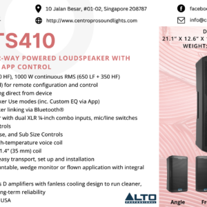 ALTO TS410 - 2000-Watt 10-Inch 2-Way Powered Loudspeaker With Bluetooth®, DSP & App Control