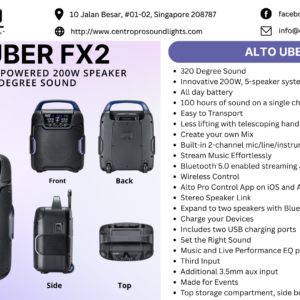 ALTO UBER FX2 - Portable Battery-Powered 200W Speaker with 320 Degree Sound