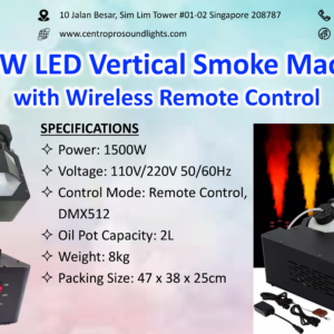 Centro Pro 1500W LED Vertical Smoke Machine with Wireless Remote Control
