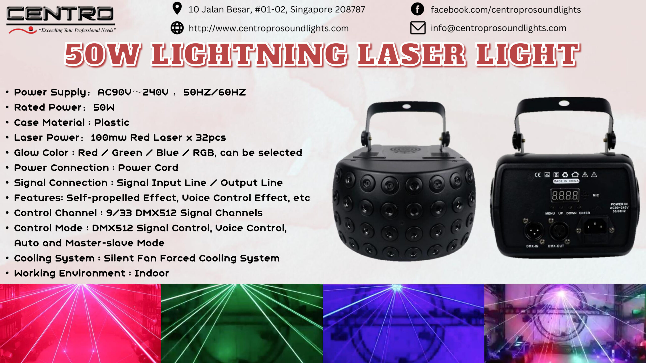 Centro Pro 50W RGB Lightning Laser Light