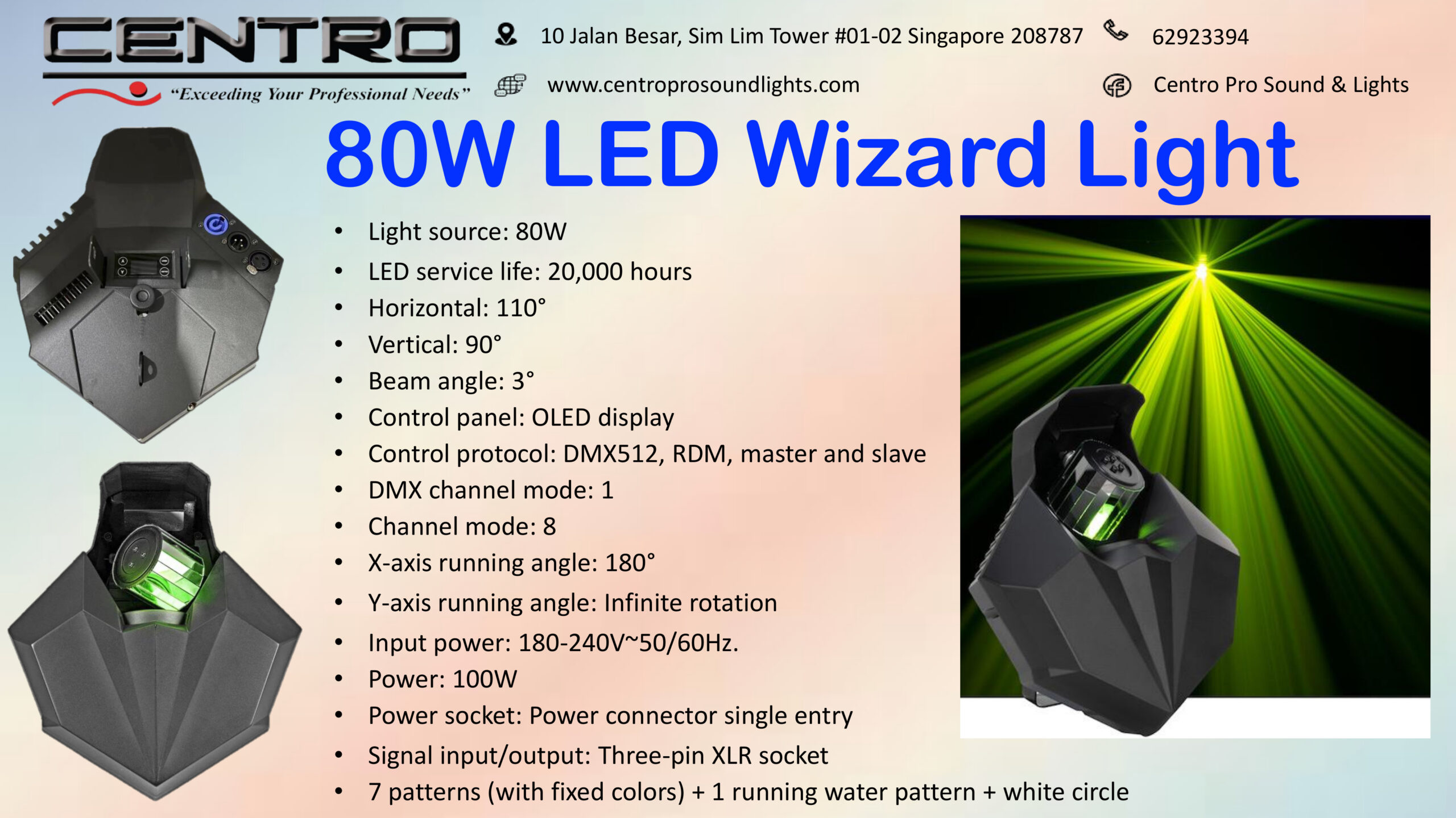 Centro Pro  80W LED Wizard Light
