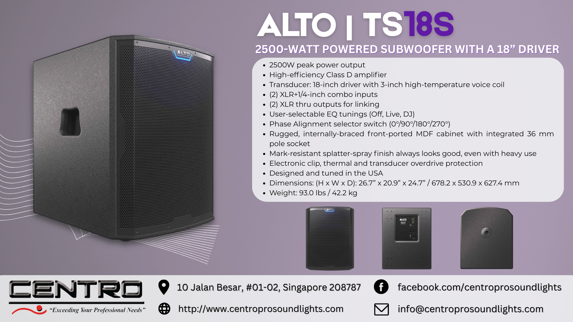 ALTO TS18S – 2500 Watt Powered Subwoofer With A 18” Driver