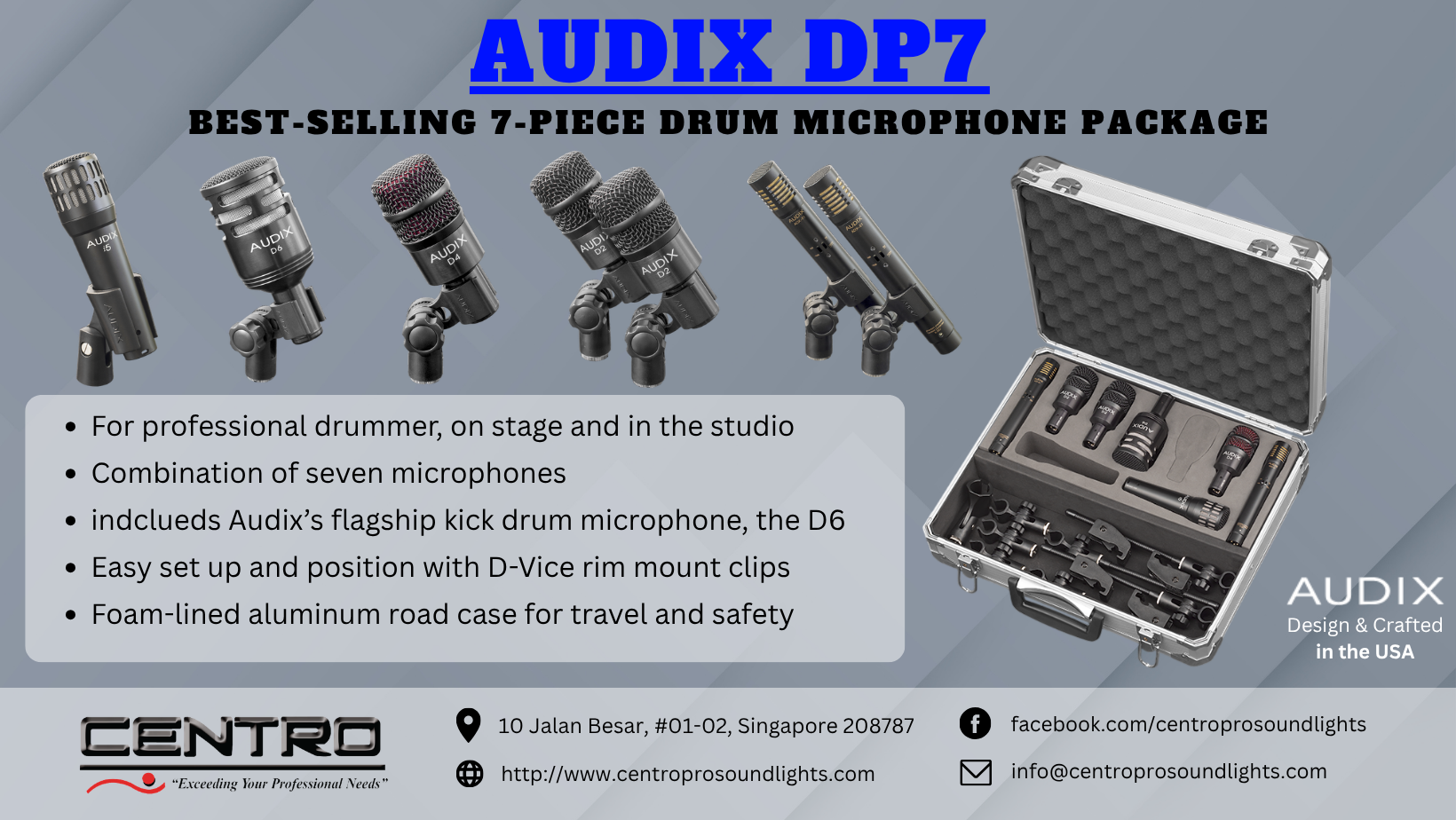 AUDIX DP7 – Best-selling 7-piece Drum Microphone Package