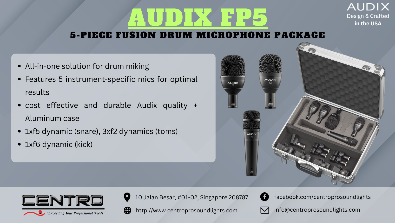 AUDIX FP5 – 5-piece Fusion Drum Microphone Package