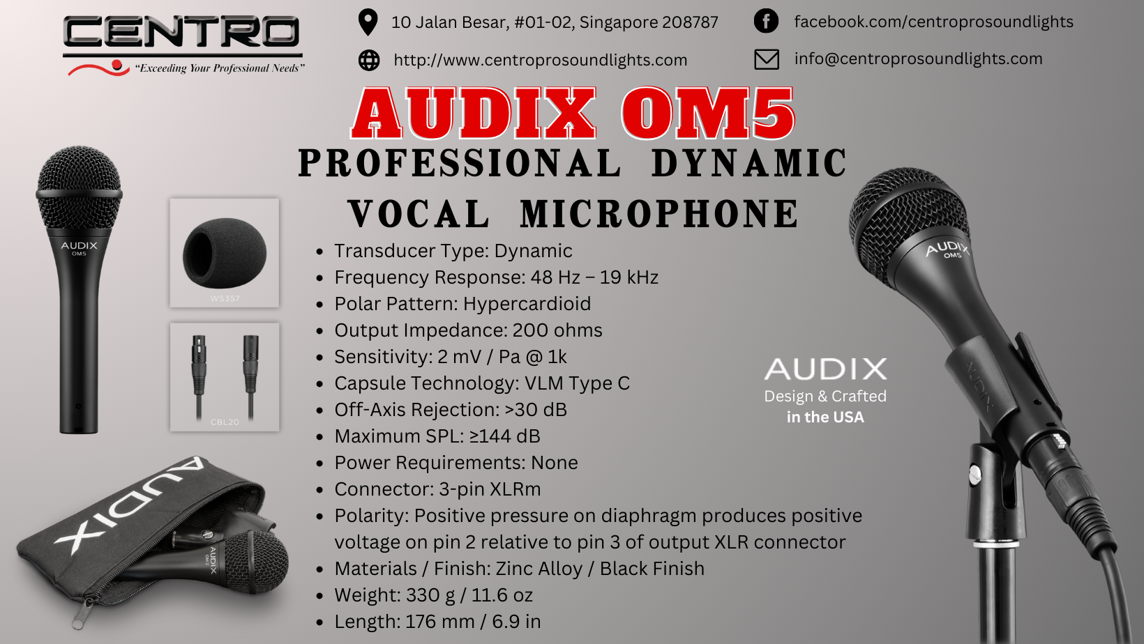 AUDIX AX OM5 – Professional Dynamic Vocal Microphone