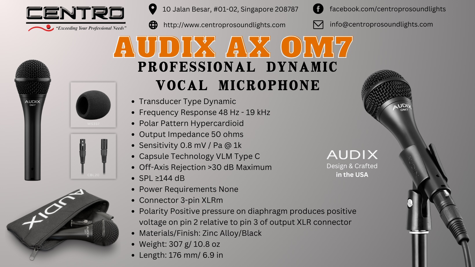 AUDIX AX OM7 – Professional Dynamic Vocal Microphone
