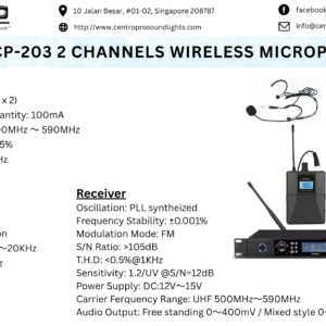 Centro Pro CP-203 2 Channels Wireless Microphone System