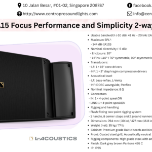 L-Acoustics A15 Focus Performance and Simplicity 2-way passive, 15