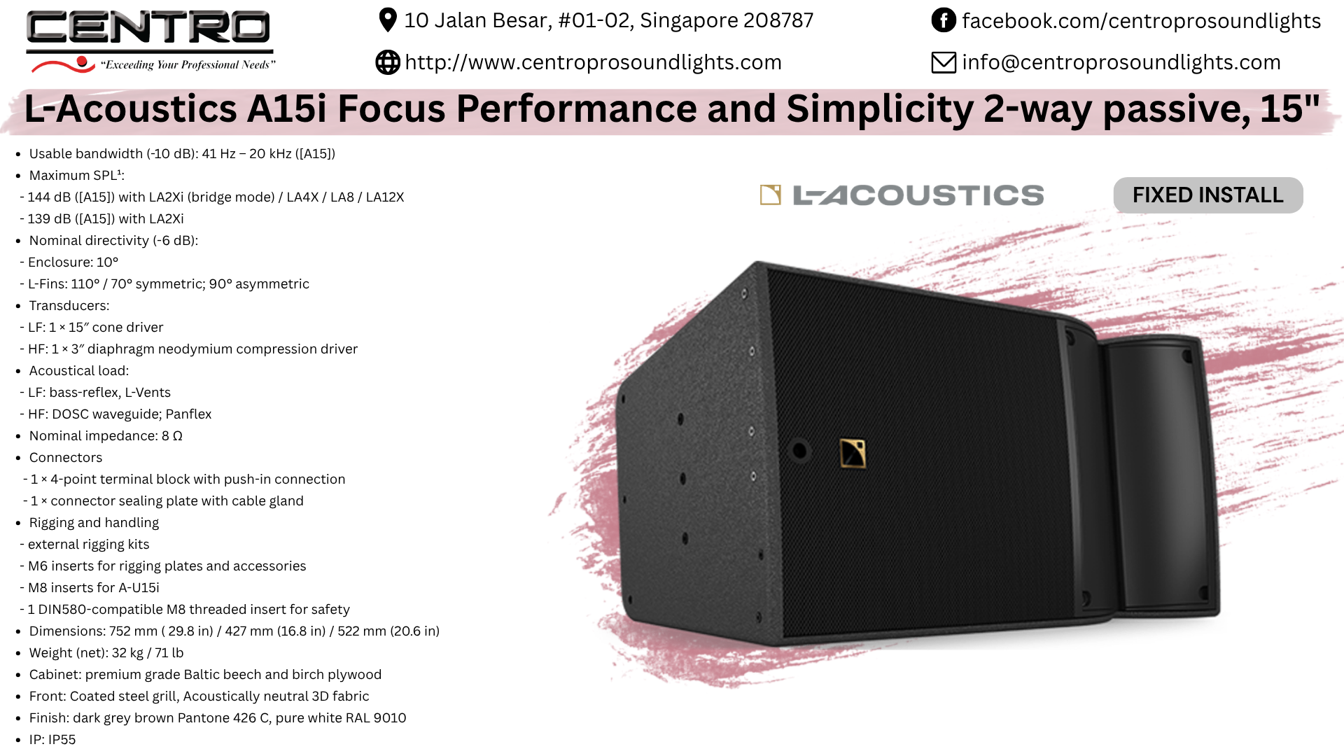 L-Acoustics A15i Focus Performance and Simplicity 2-way passive, 15
