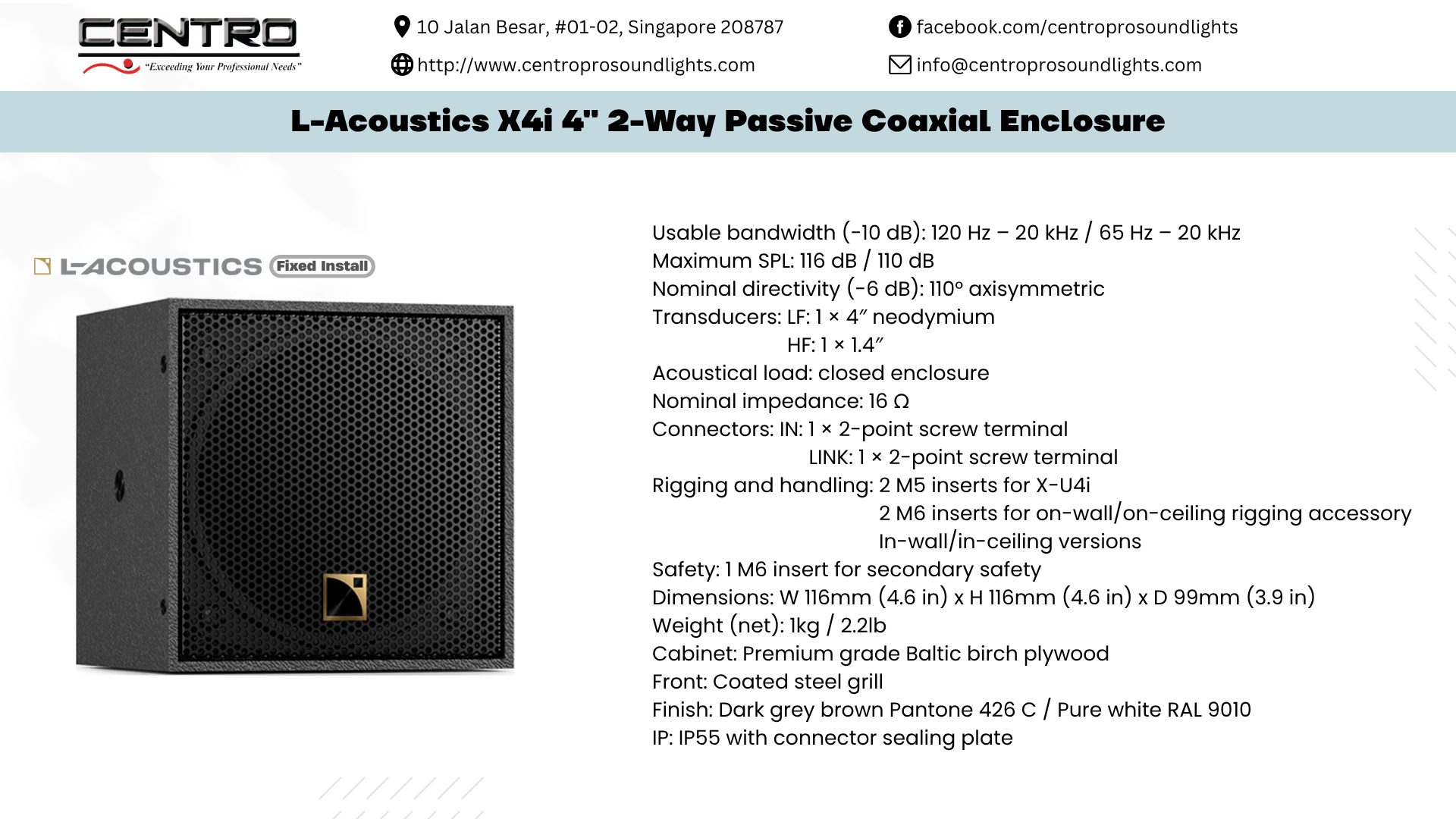 L-Acoustics X4i 4_2-Way Passive Coaxial Enclosure