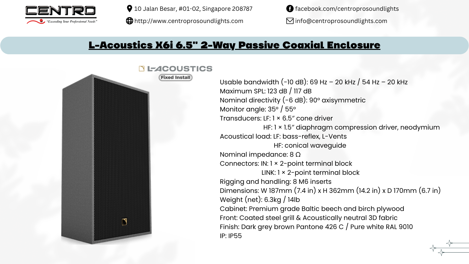 L-Acoustics X6i 6.5_ 2-Way Passive Coaxial Enclosure