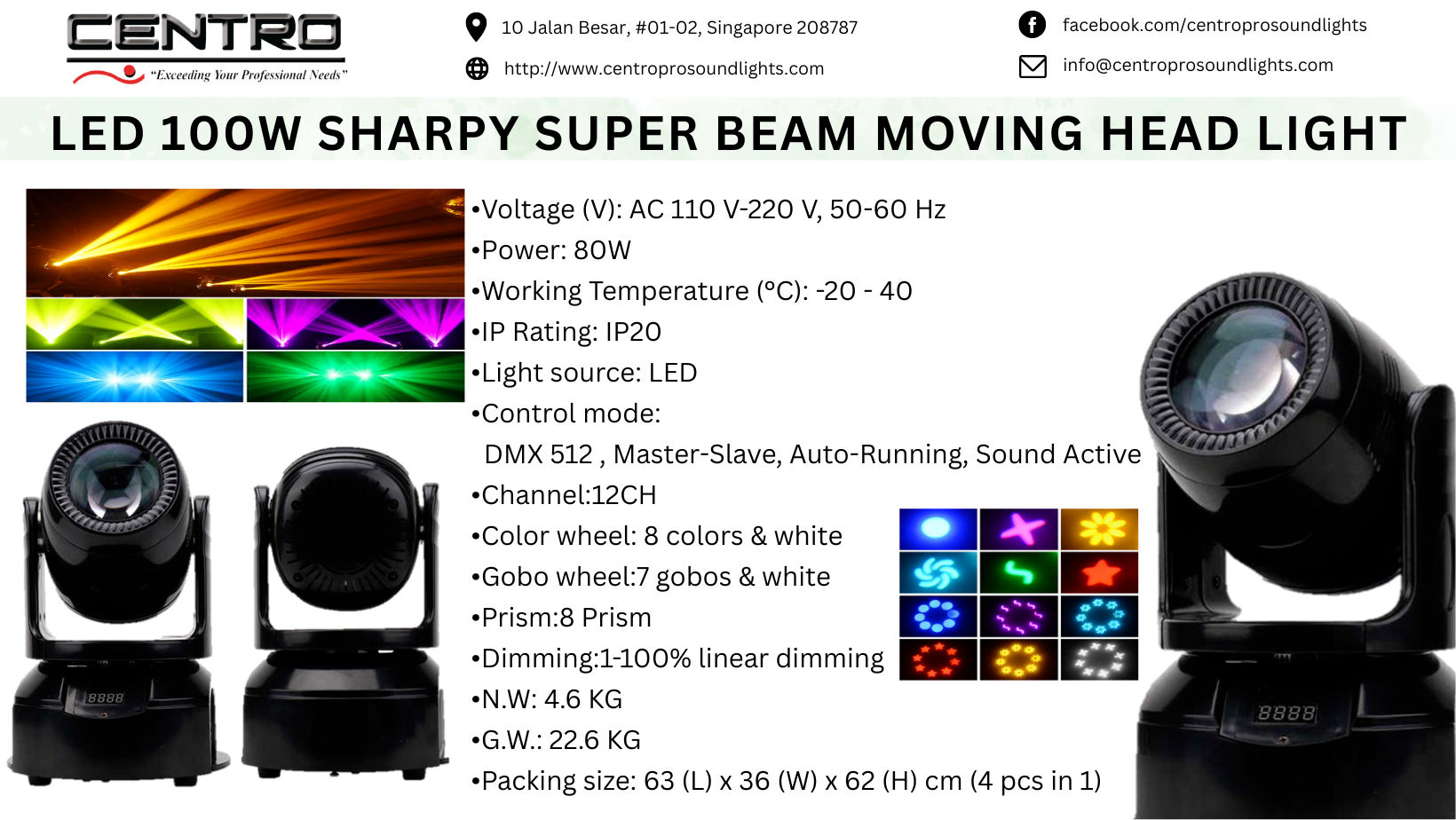 LED 100W Sharpy Super Beam Moving Head Light