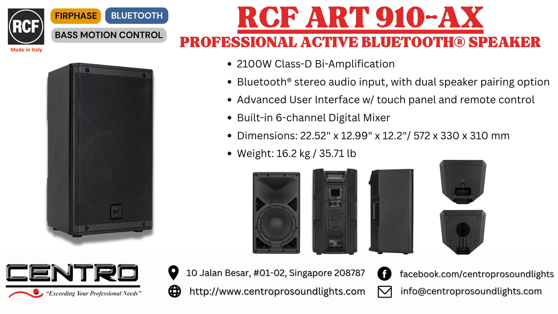RCF ART 910AX – Professional Active Bluetooth® Speaker