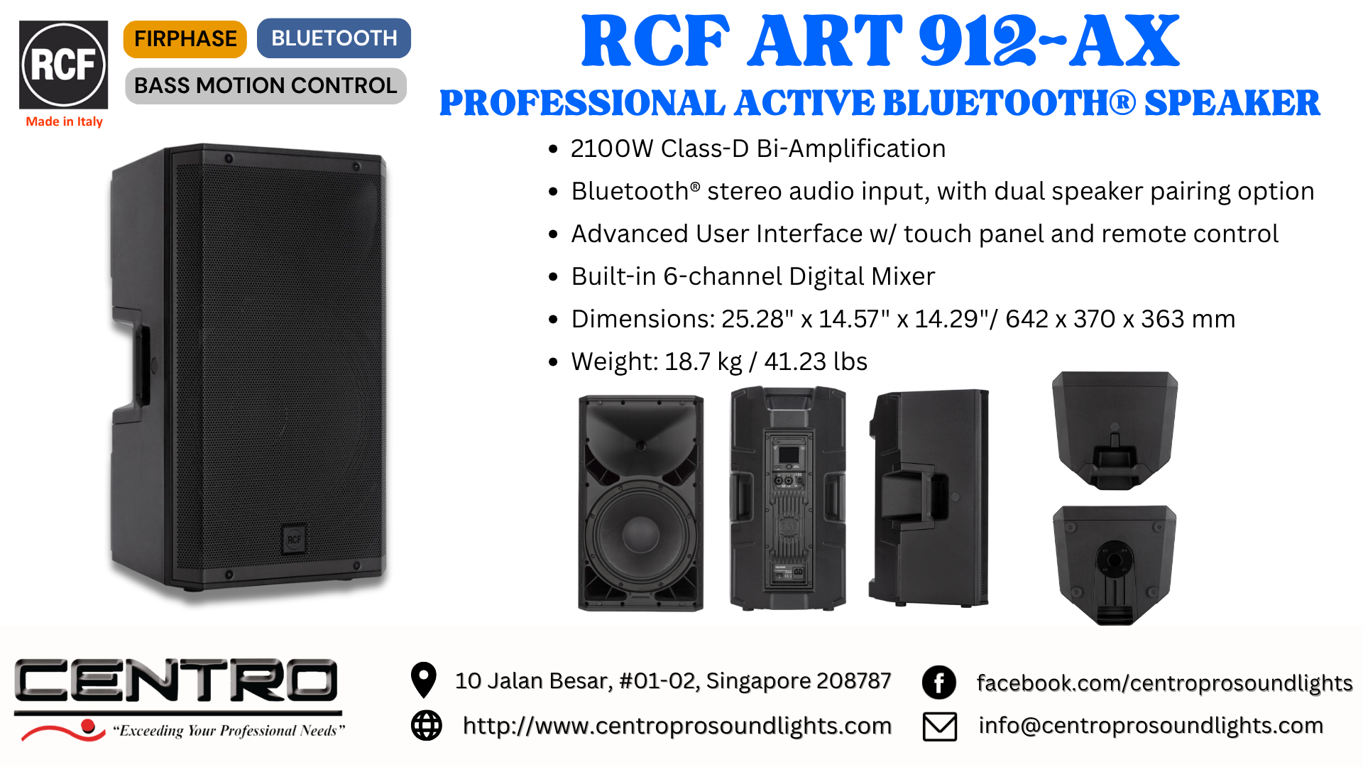 RCF ART 912AX – Professional Active Bluetooth® Speaker