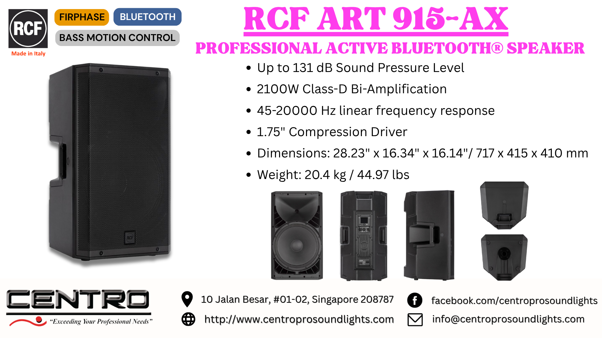 RCF ART 915AX – Professional Active Bluetooth® Speaker