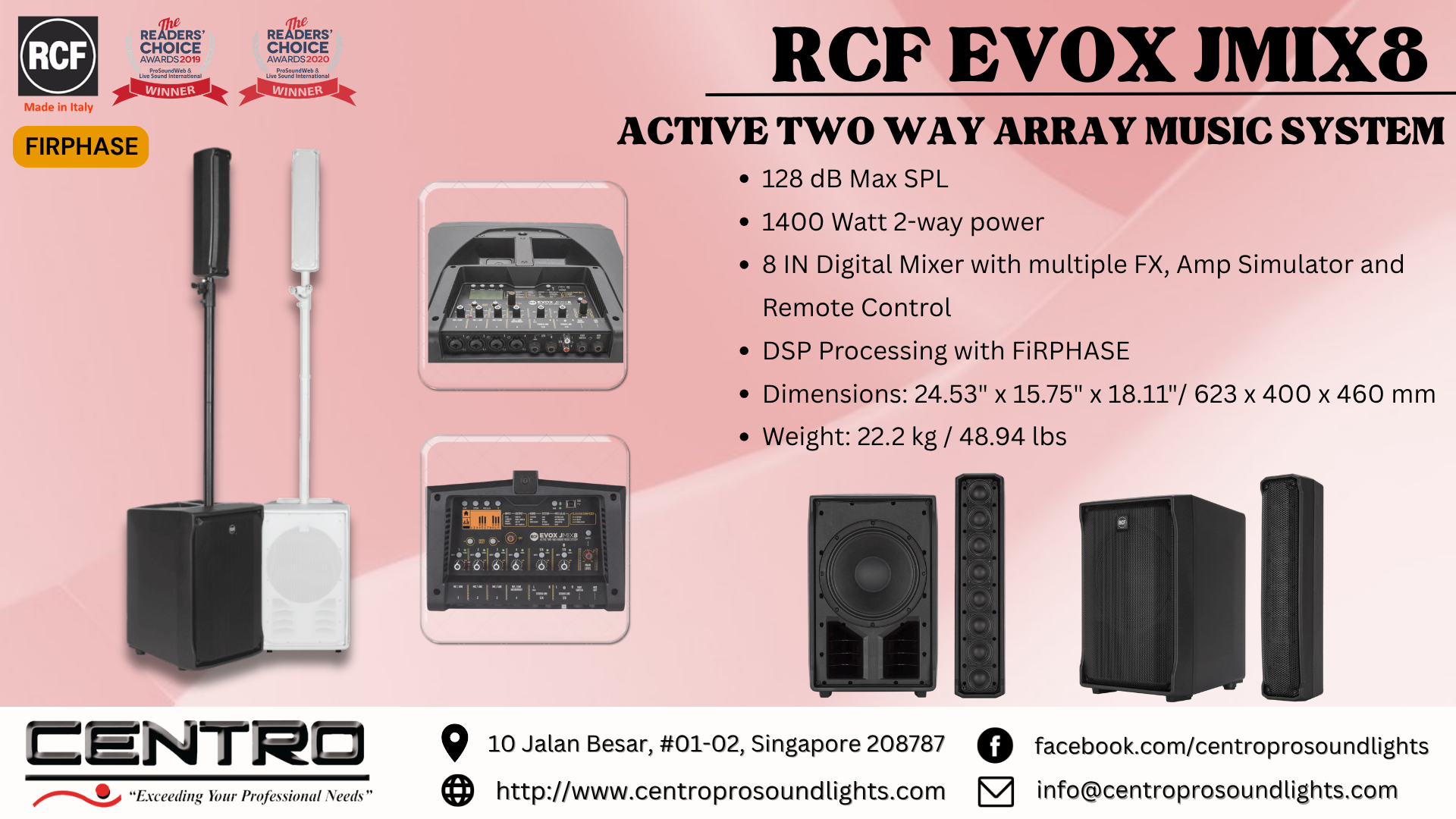 RCF EVOX JMIX8 – Active Two Way Array Music System
