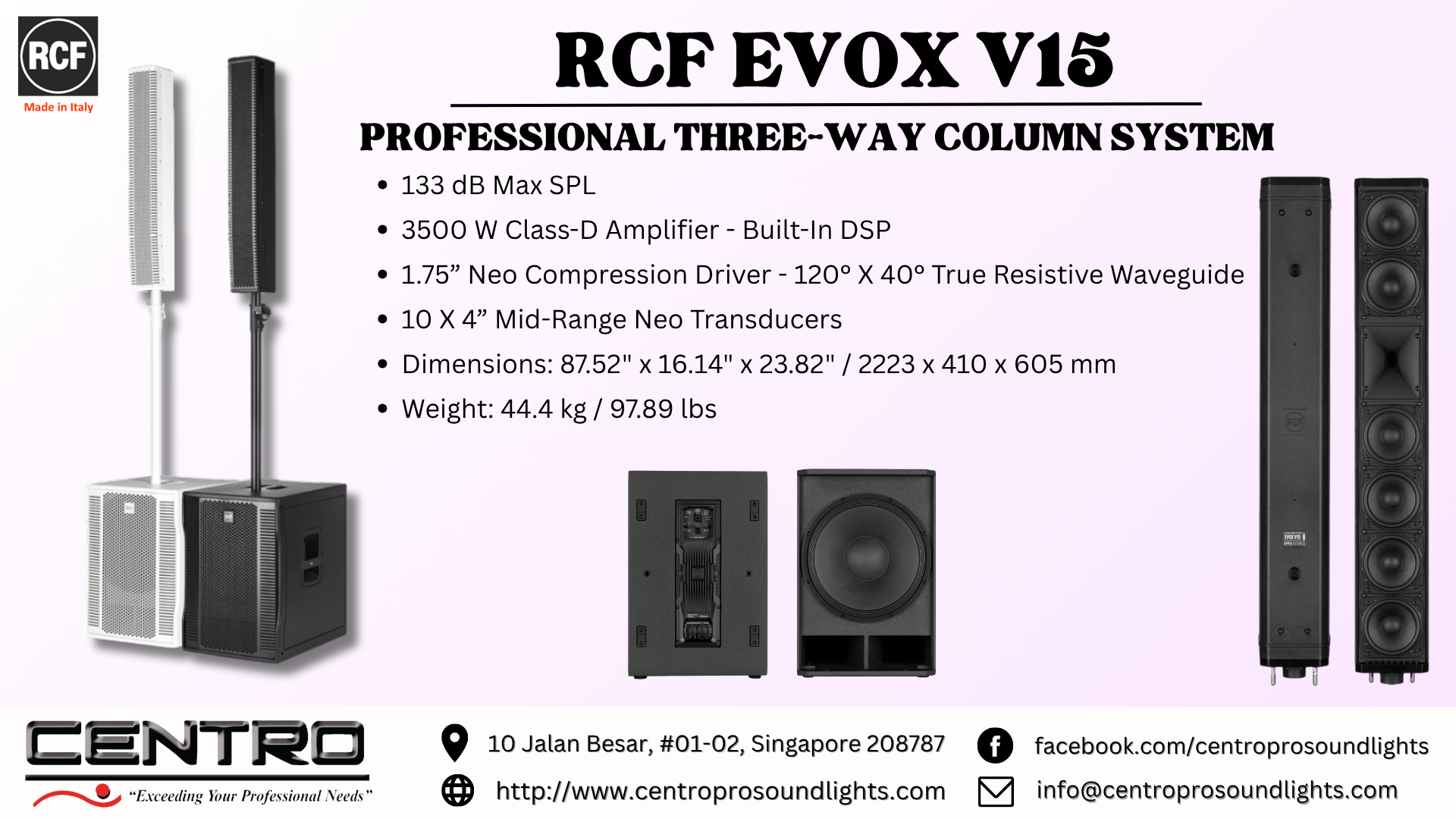 RCF EVOX V15 – Professional Three Way Column System