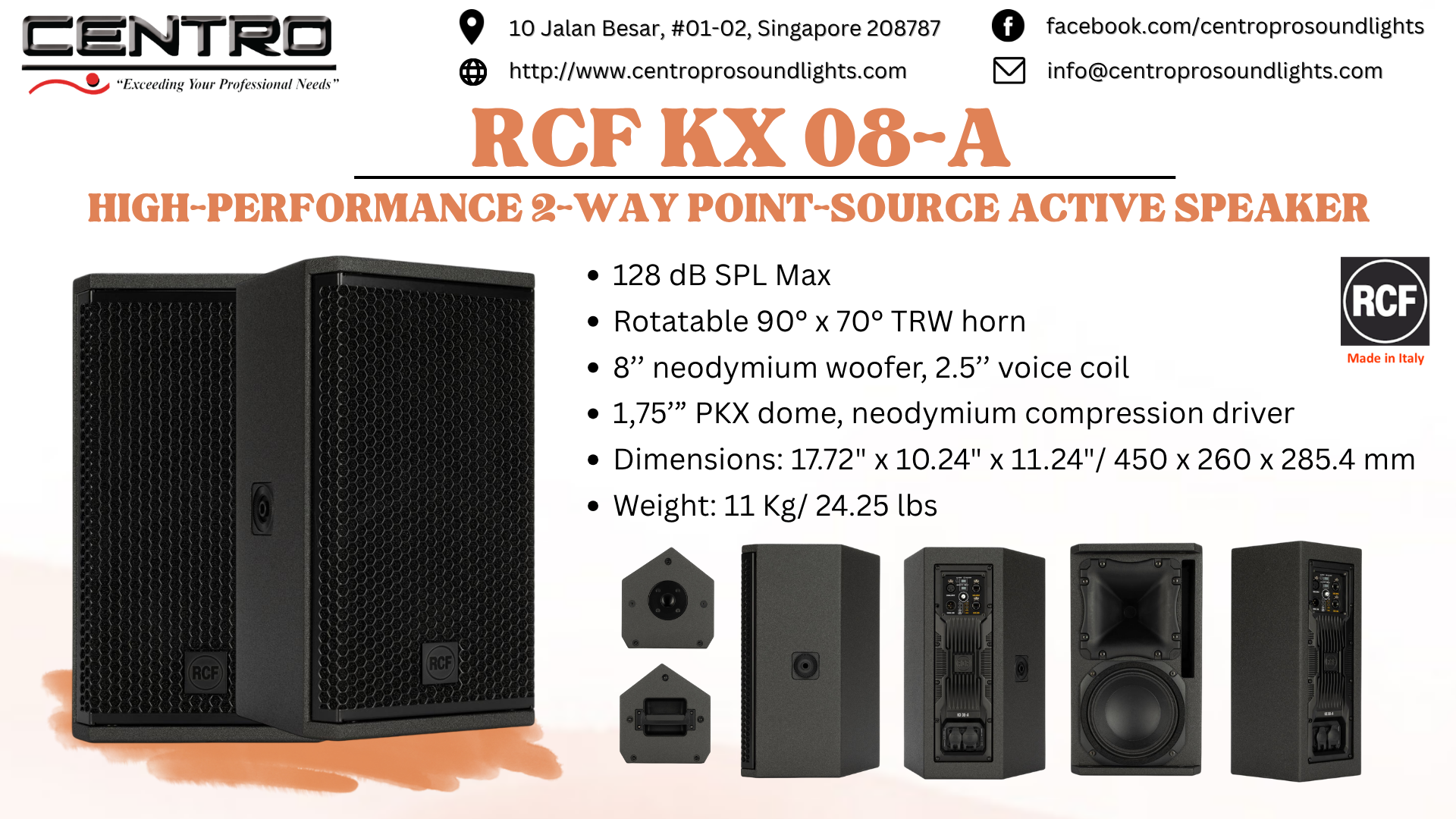 RCF KX 08A – High-Performance 2Way Point-Source Active Speaker