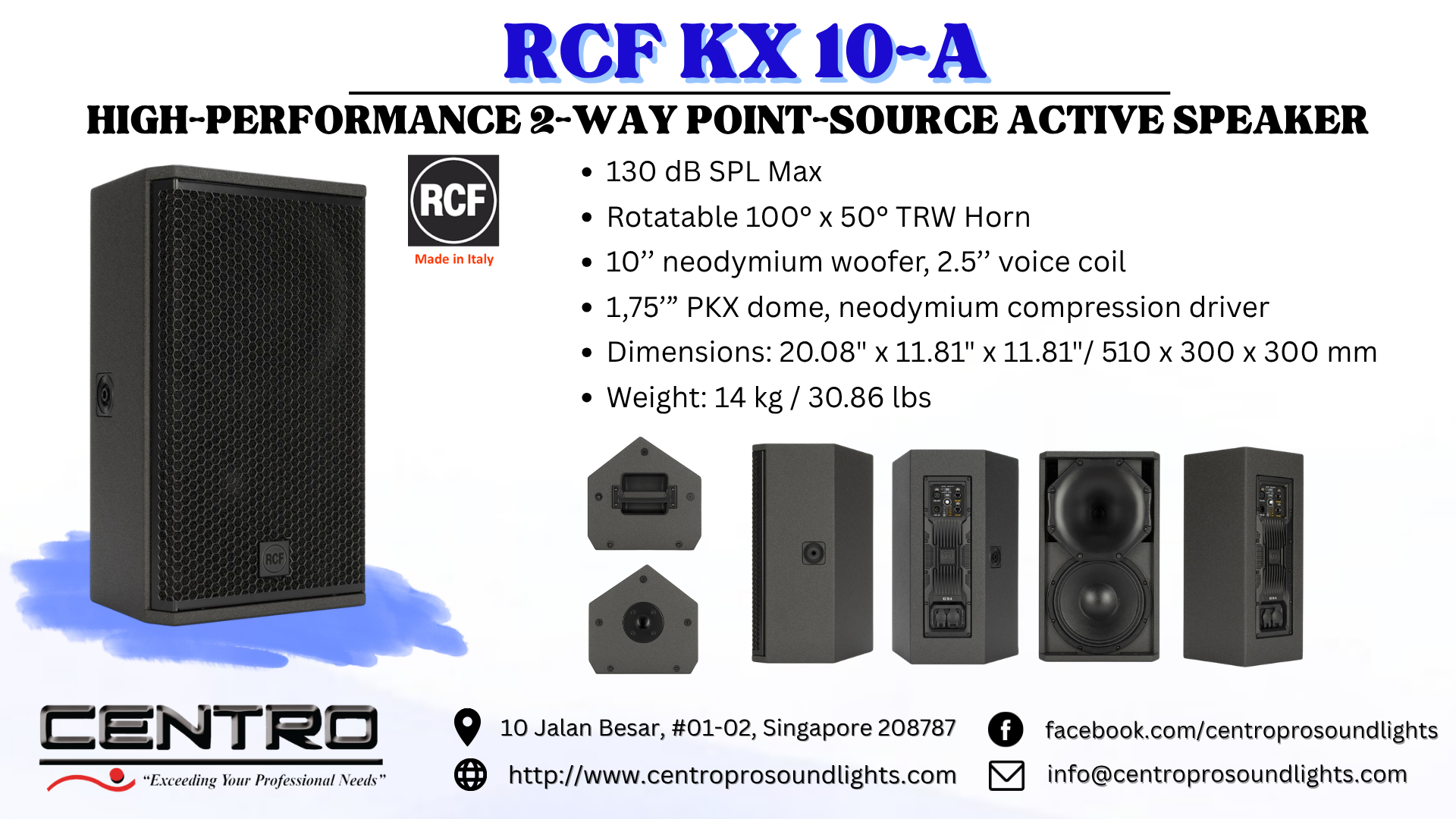 RCF KX 10A – High-Performance 2-Way Point-Source Active Speaker