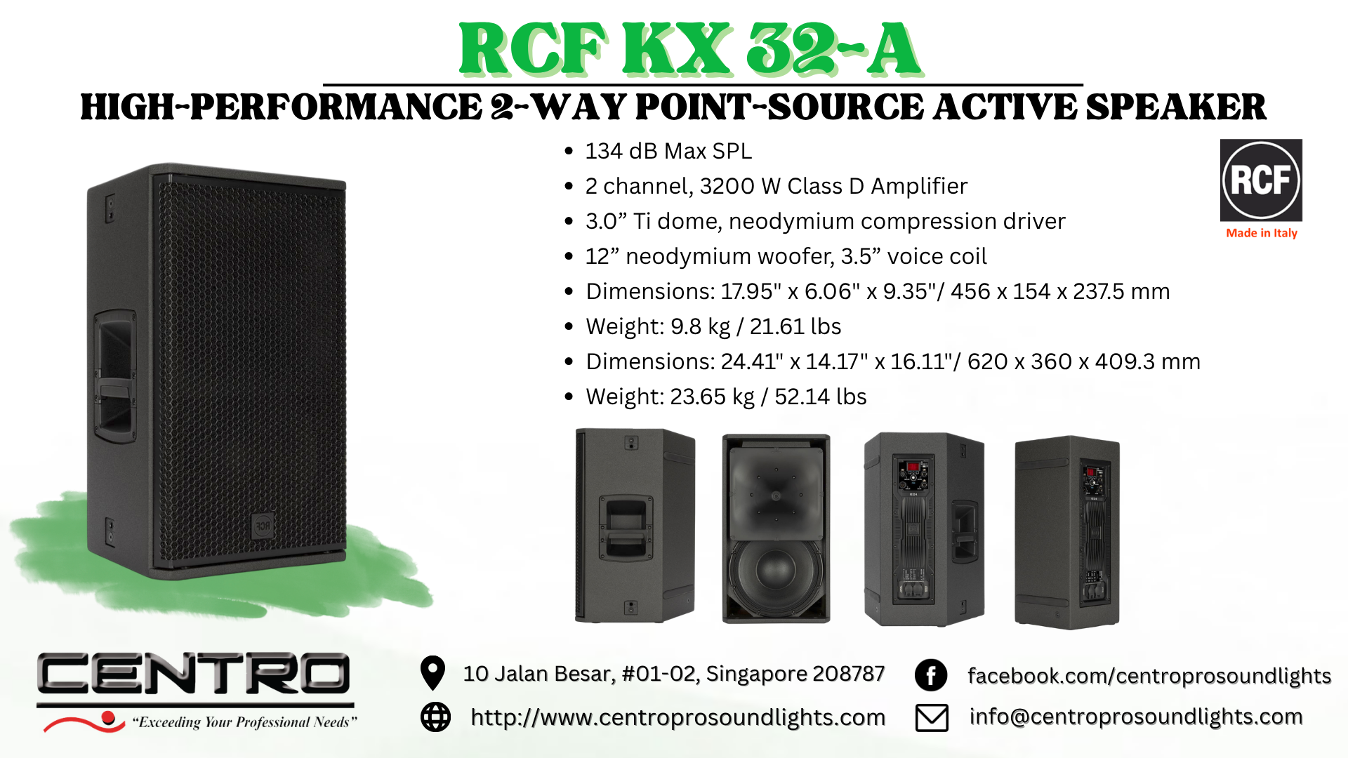 RCF KX 32A – High Performance 2 Way Point-Source Active Speaker
