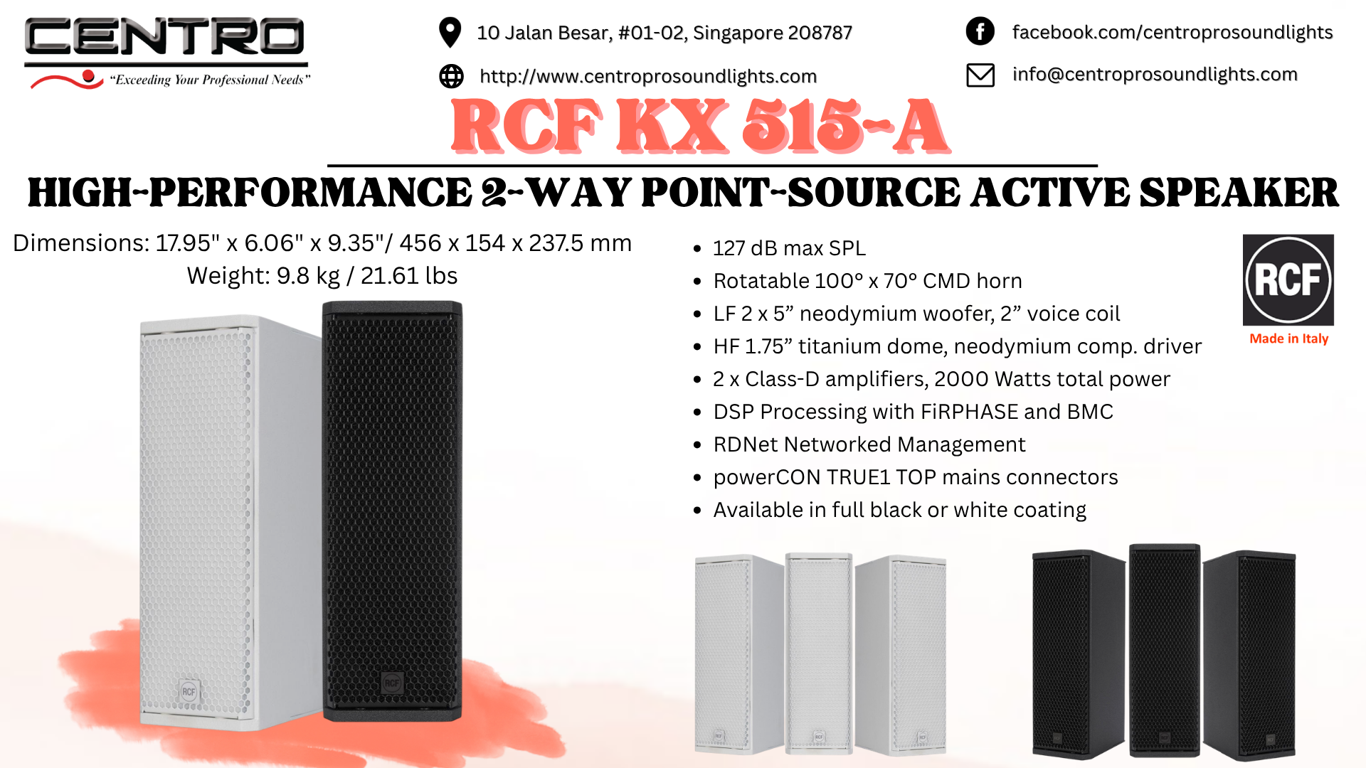 RCF KX 515A – High-Performance 2-Way Point-Source Active Speaker