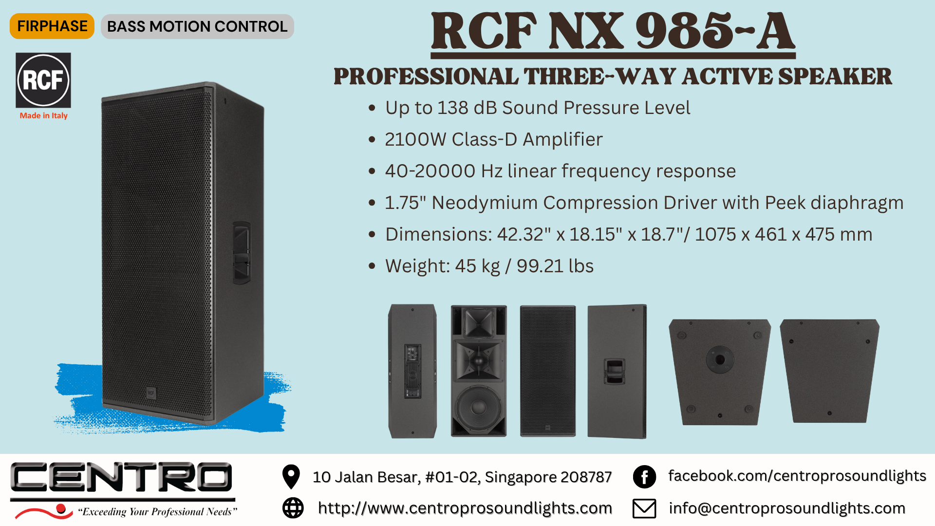 RCF NX 985A – Professional Three-Way Active Speaker