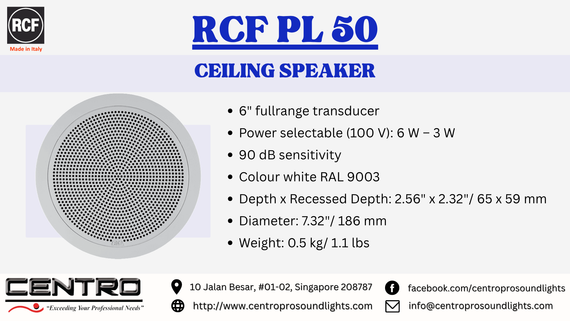 RCF PL 50 – Ceiling Speaker