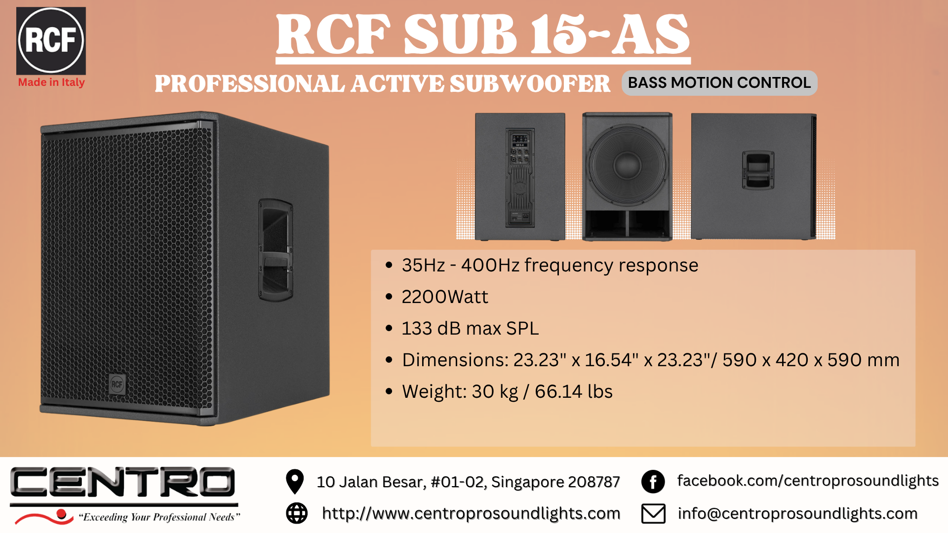 RCF SUB 15AS – Professional Active Subwoofer