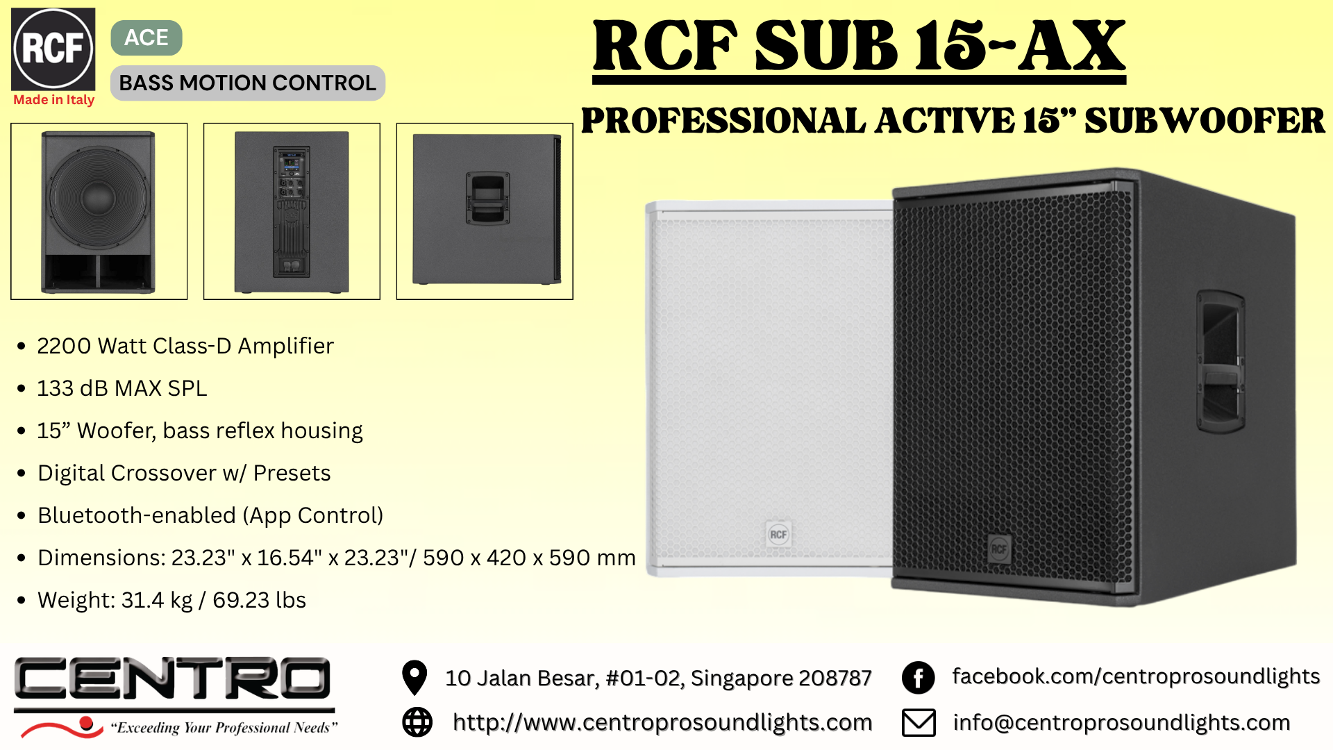 RCF SUB 15AX – Professional Active 15″ Subwoofer
