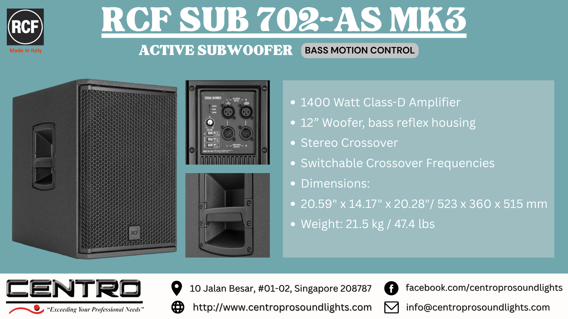 RCF SUB 702AS MK3 – Active Subwoofer
