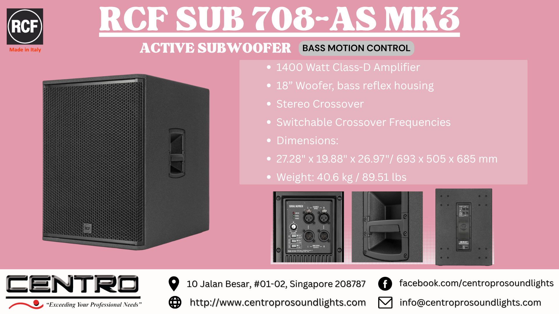 RCF SUB 708AS MK3 – Active Subwoofer
