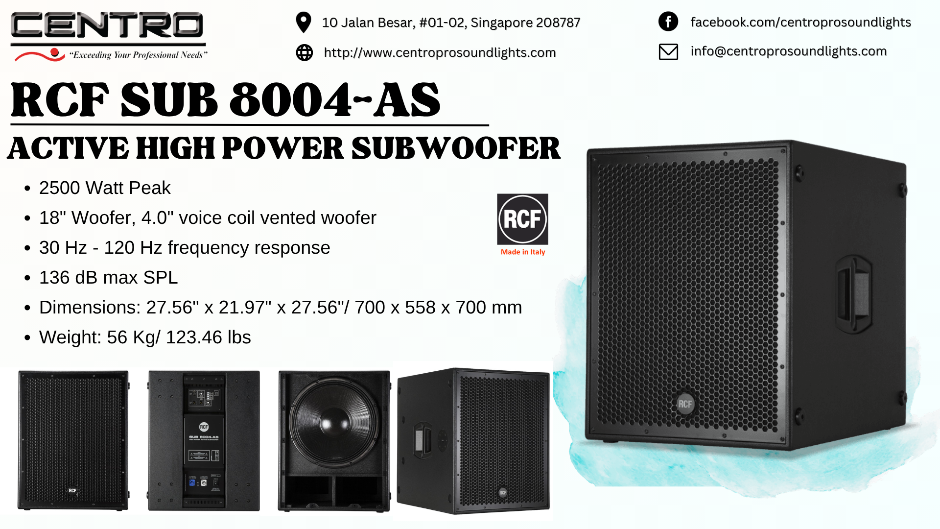 RCF SUB 8004AS – Active High Power Subwoofer