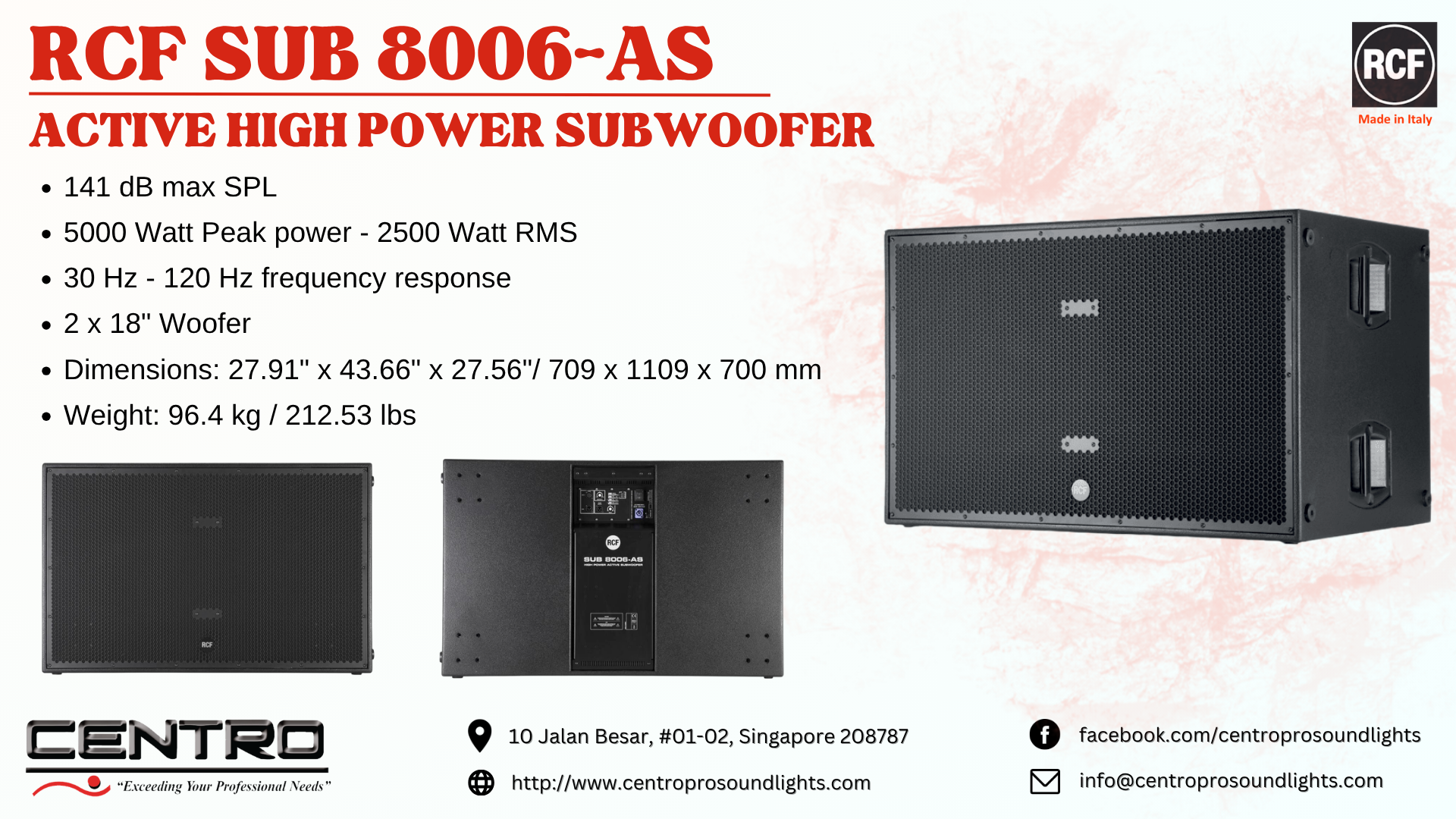 RCF SUB 8006AS – Active High Power Subwoofer