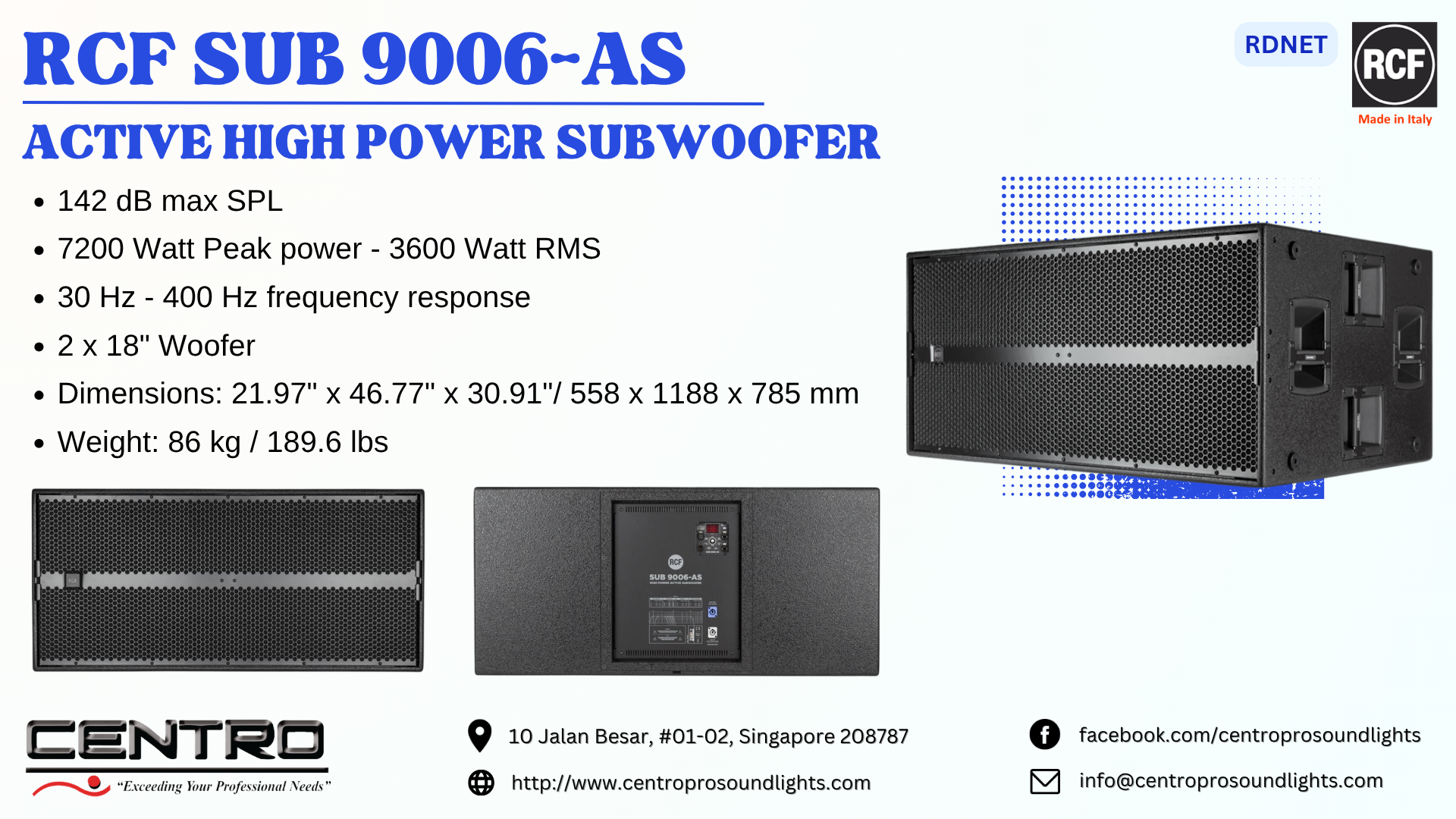 RCF SUB 9006AS – Active High Power Subwoofer
