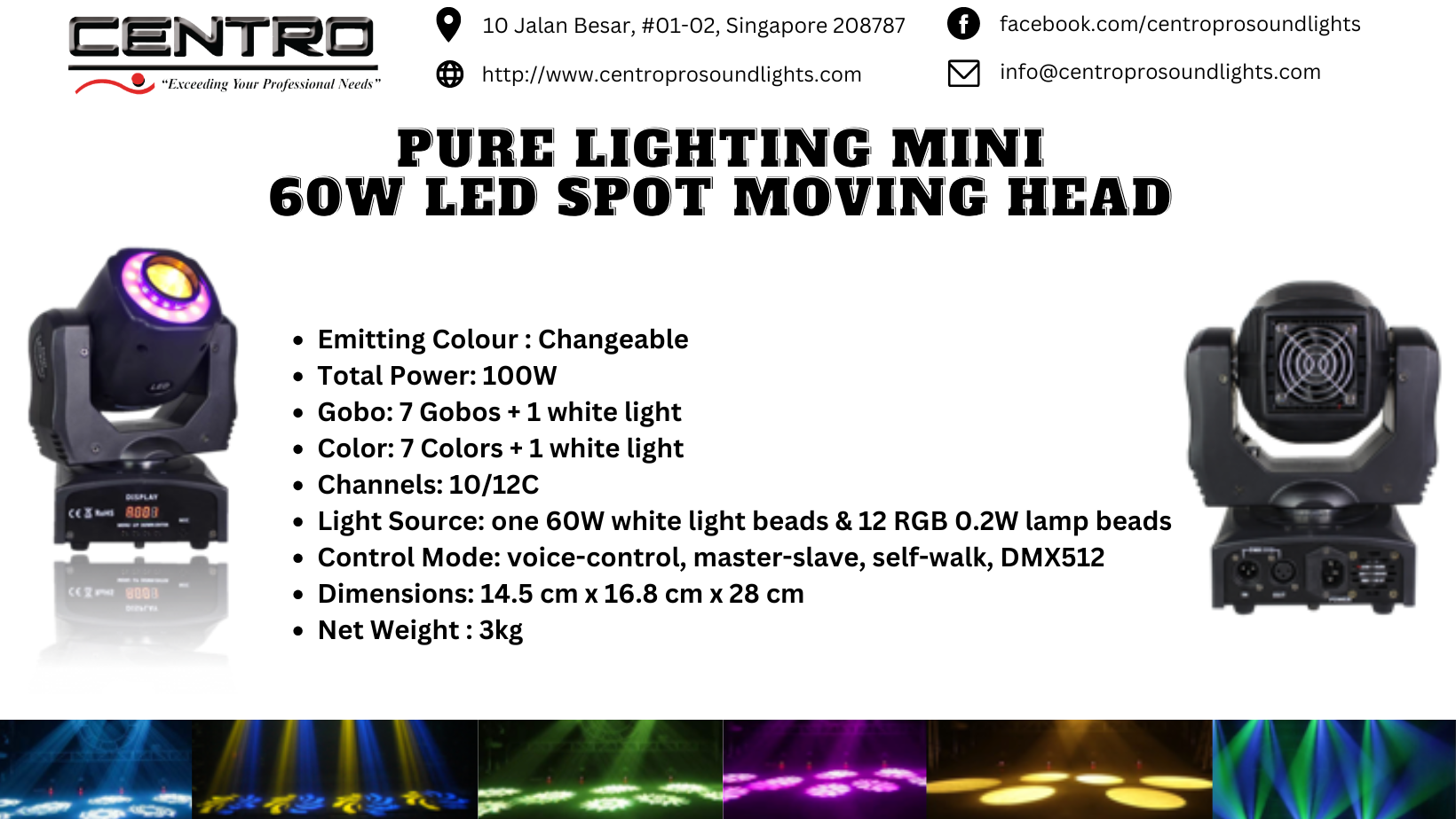 Pure Lighting Mini  60W LED Spot Moving Head