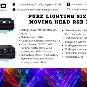 Pure Lighting Six Eyes Moving Head RGB Laser