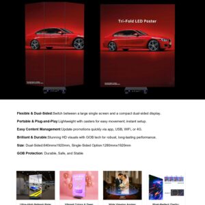 Tri-Fold LED Poster Display