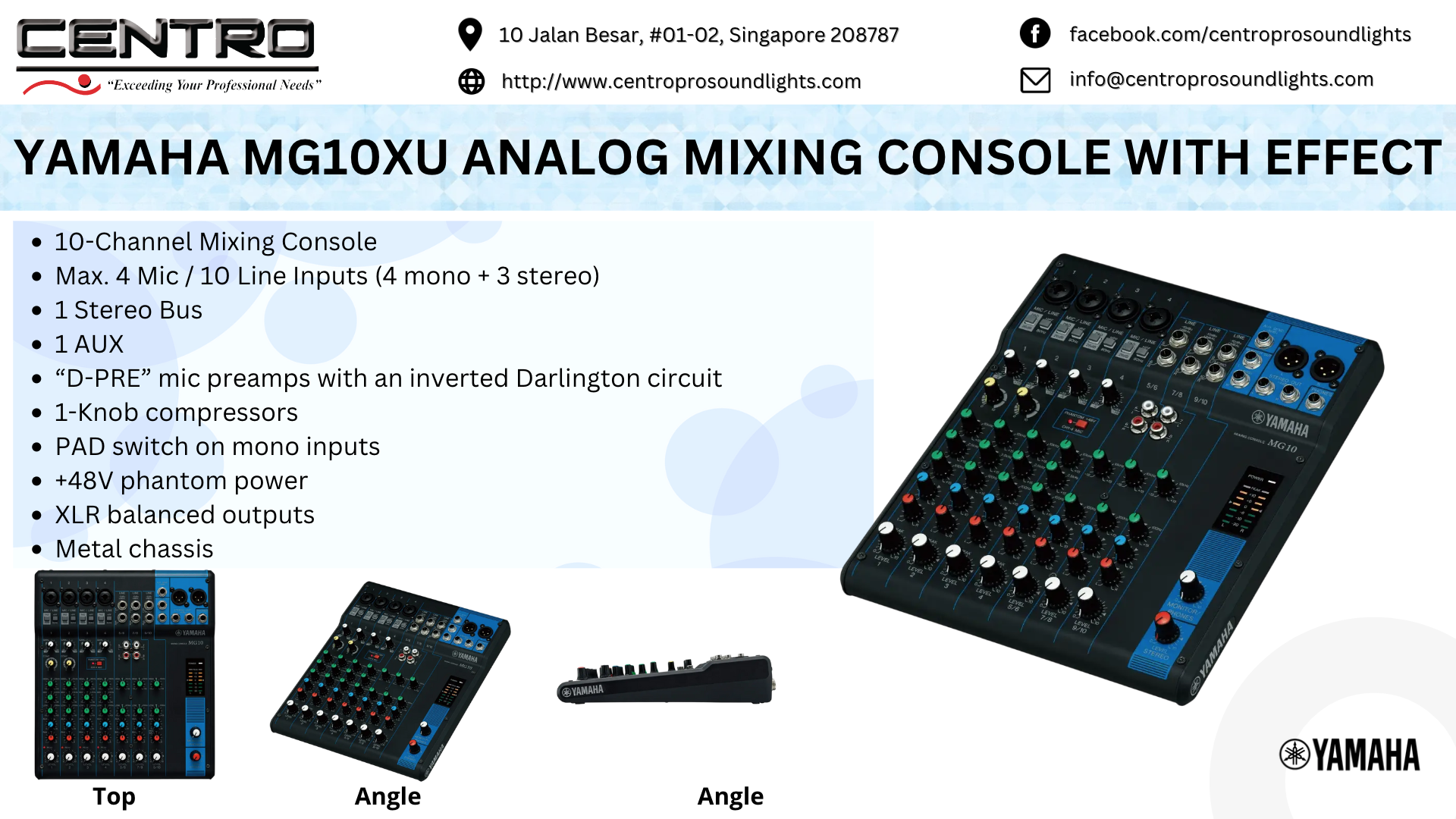 Yamaha MG10XU Analog Mixing Console with Effect