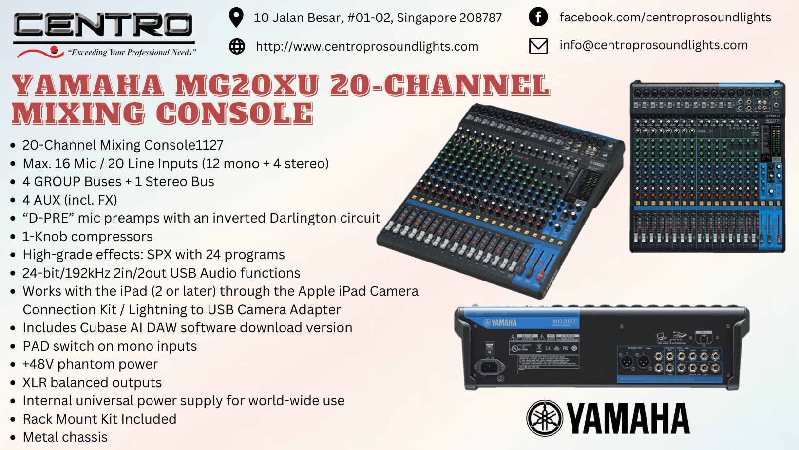 Yamaha MG20XU 20-Channel Mixing Console