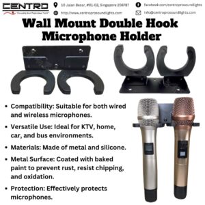 Wall mount metal holder for microphones