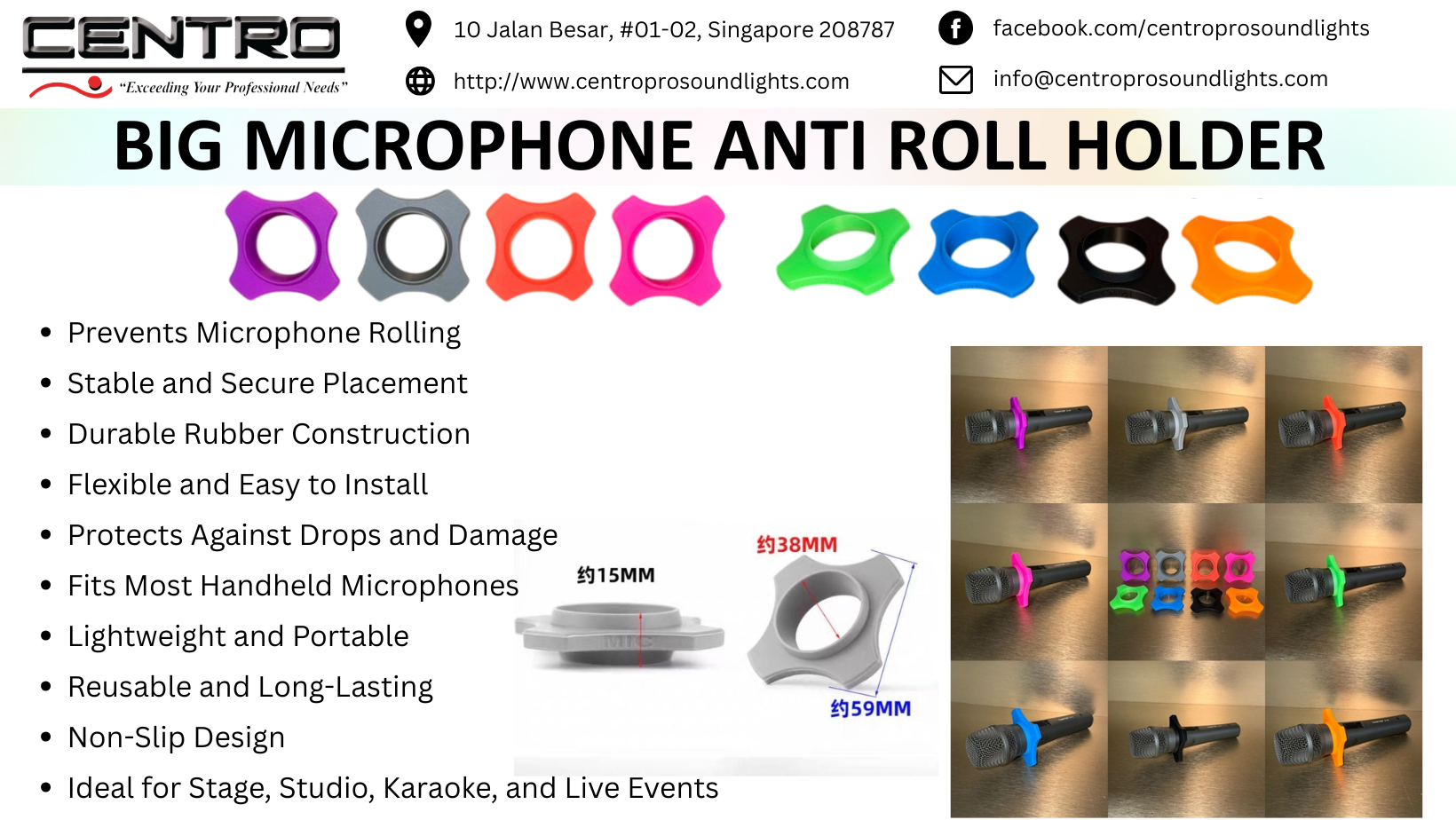 Big Microphone Anti Roll Holder
