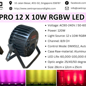 Centro Pro 12 x 10W RGBW LED Par Can