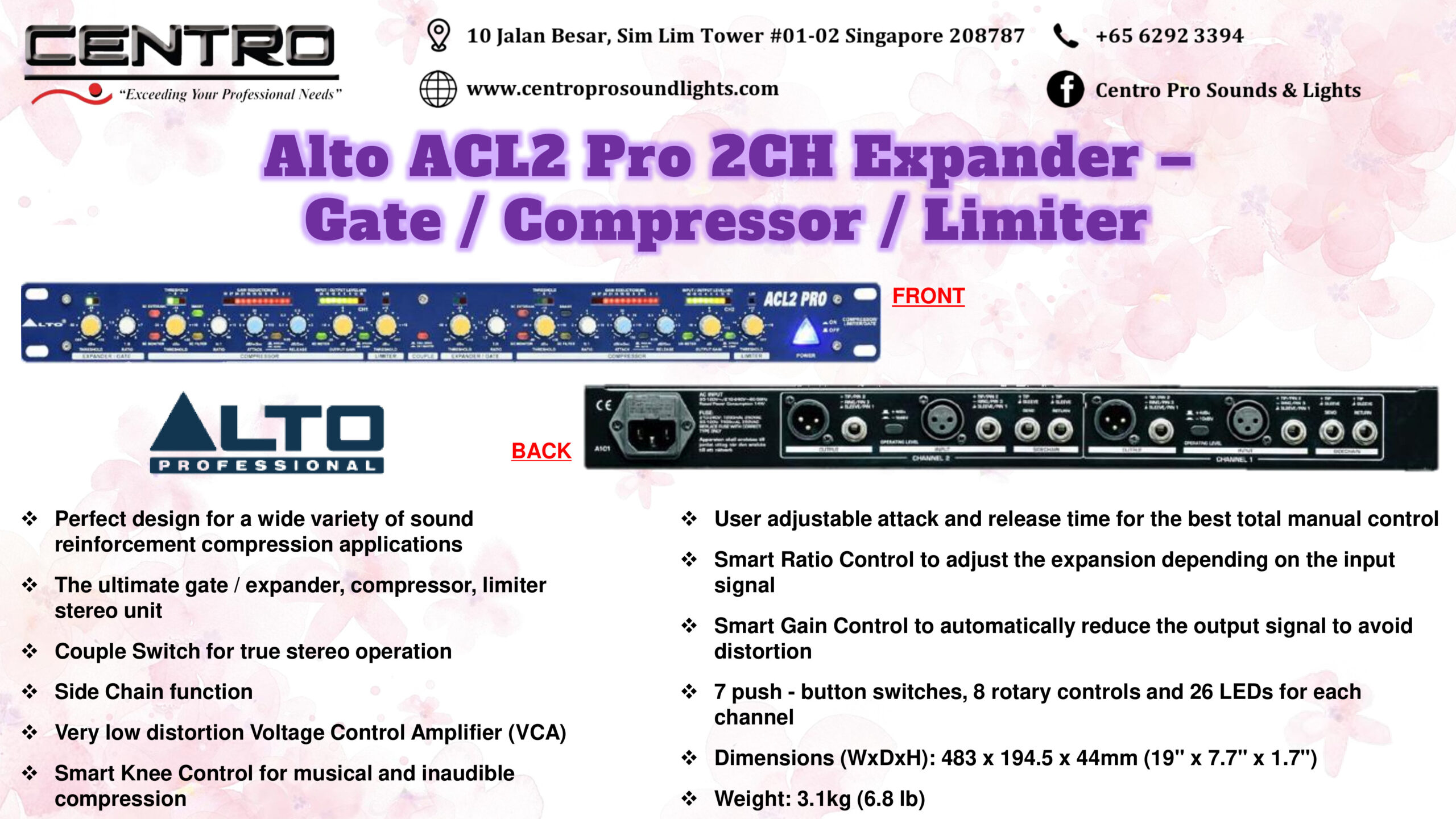 ALTO ACL2 Pro 2CH Expander – Gate Compressor Limiter